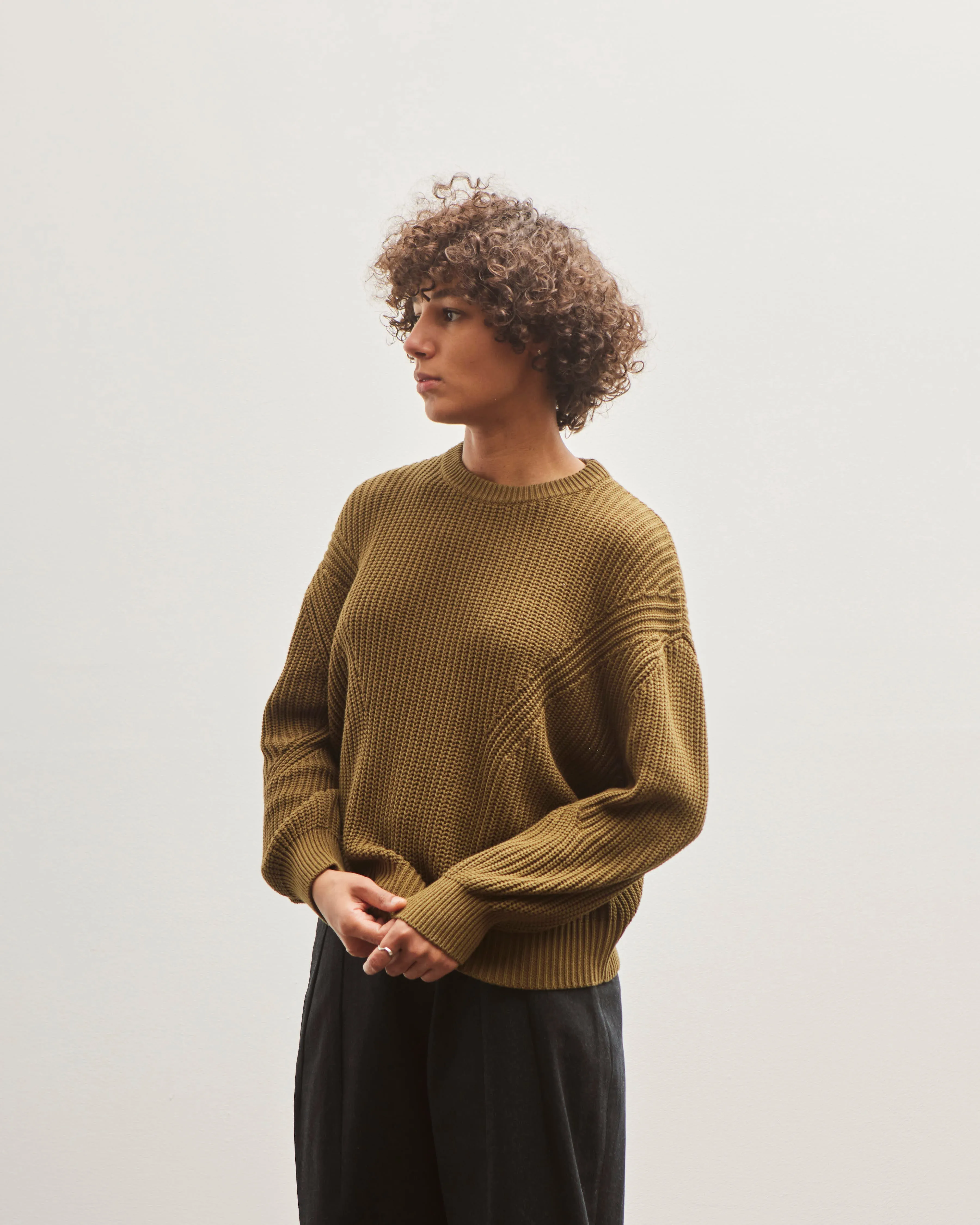 7115 Signature Poet Sleeves Sweater, Kelp