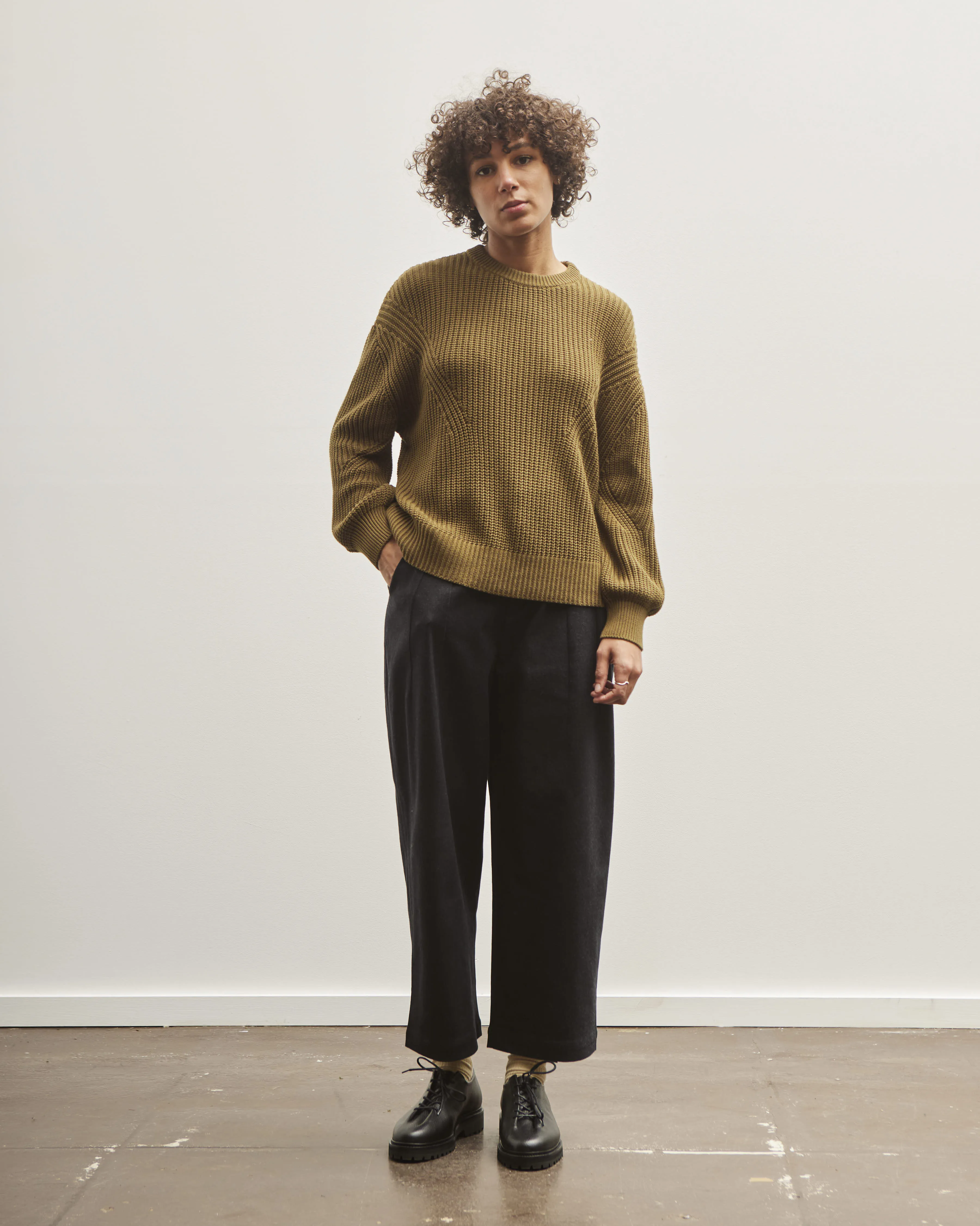 7115 Signature Poet Sleeves Sweater, Kelp