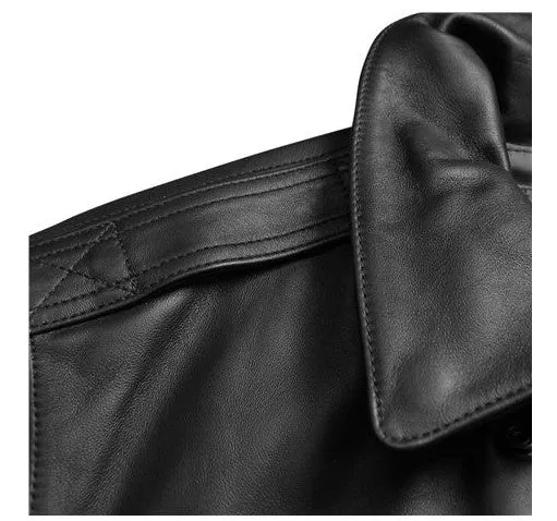 Alpha Industries A-2 USAF Leather Goatskin Flight Jacket- Black