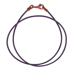 Antique Copper 1.8mm Fine Purple Leather Cord Necklace