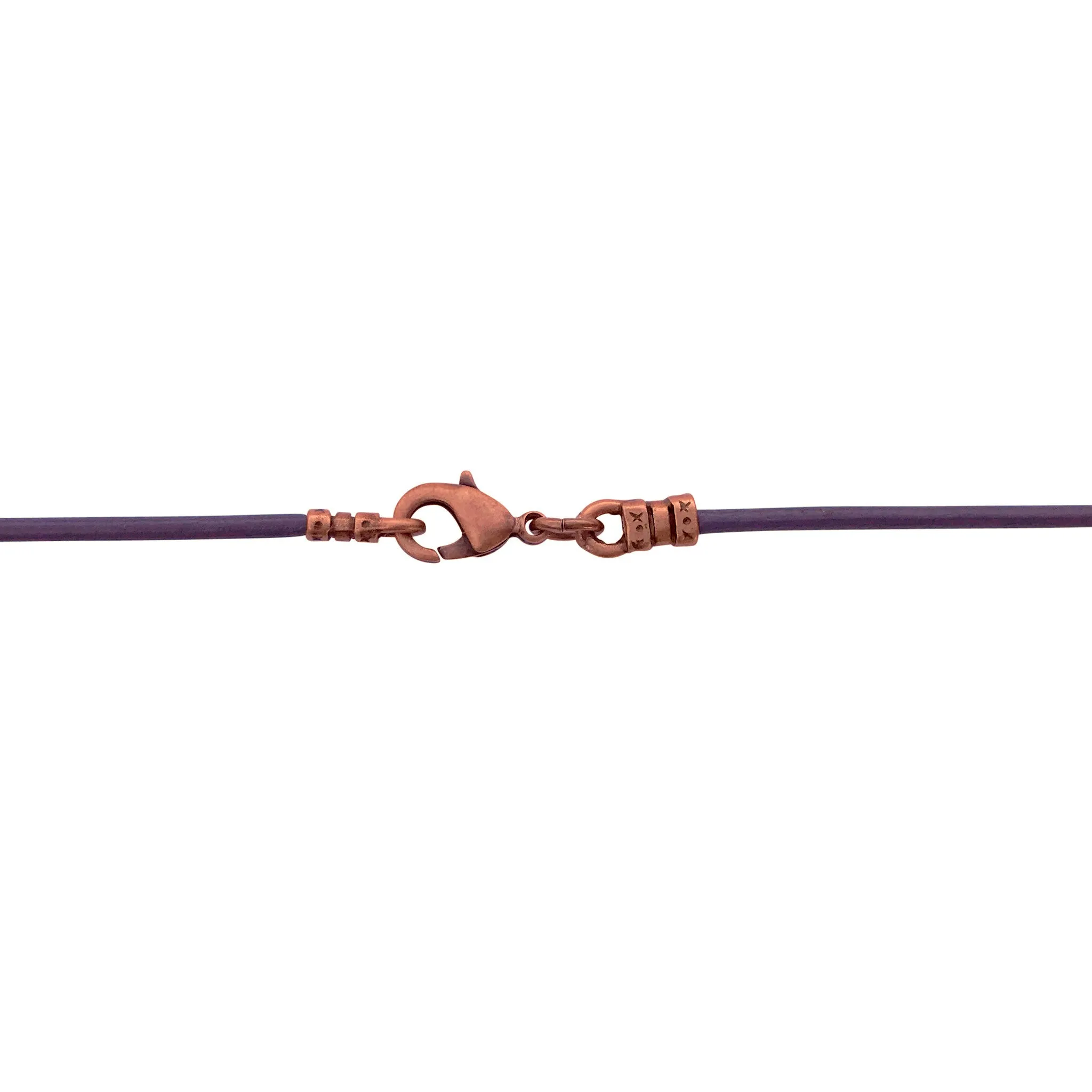 Antique Copper 1.8mm Fine Purple Leather Cord Necklace