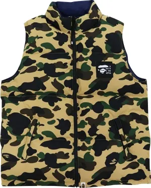 BAPE 1st Camo Reversible Down Vest 'Yellow', Yellow