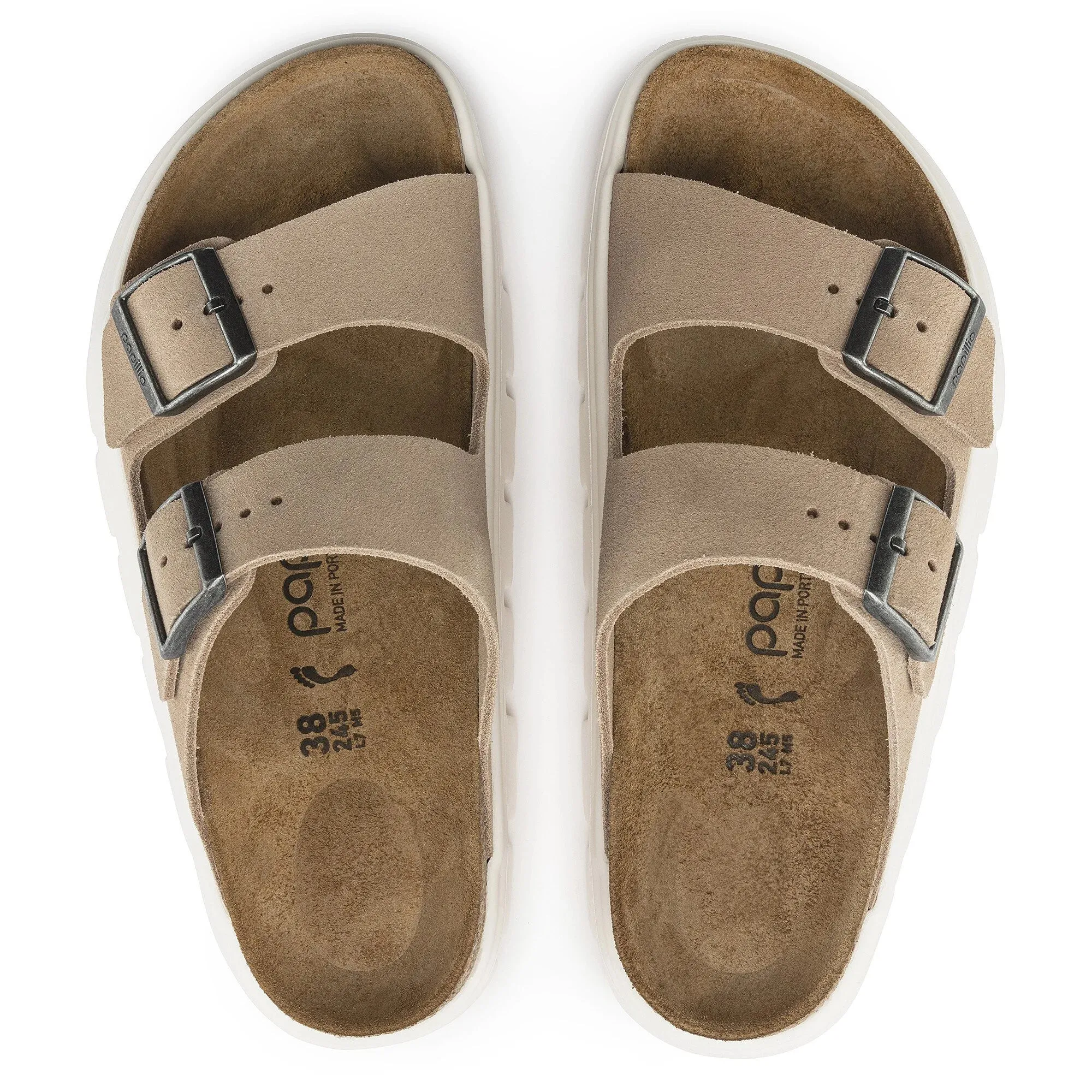 Birkenstock Womens Arizona Chunky Suede Leather Warm Sand