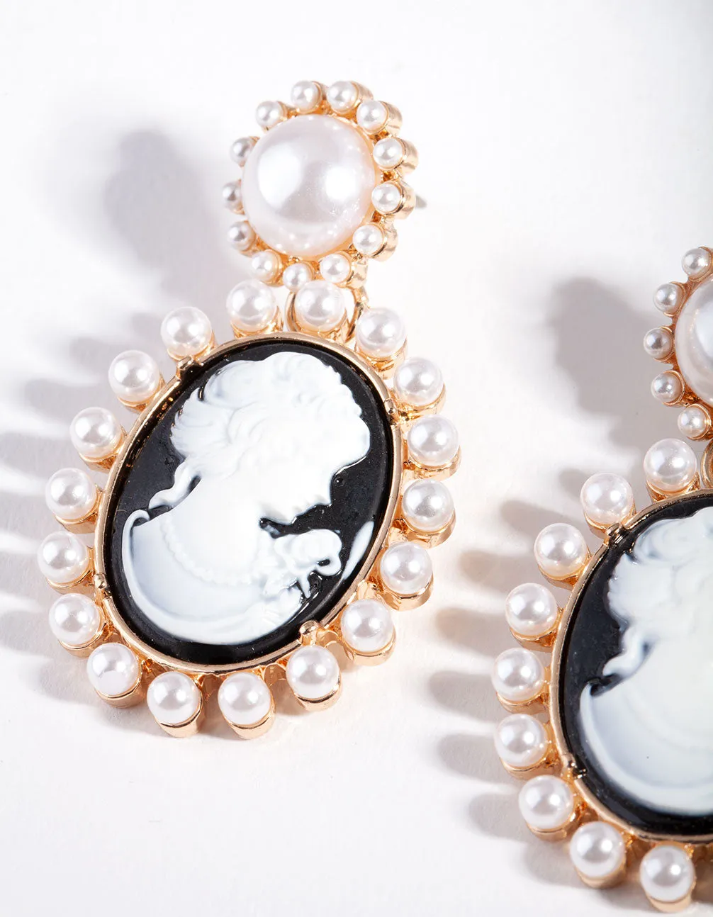 Black Gold Portrait Earrings