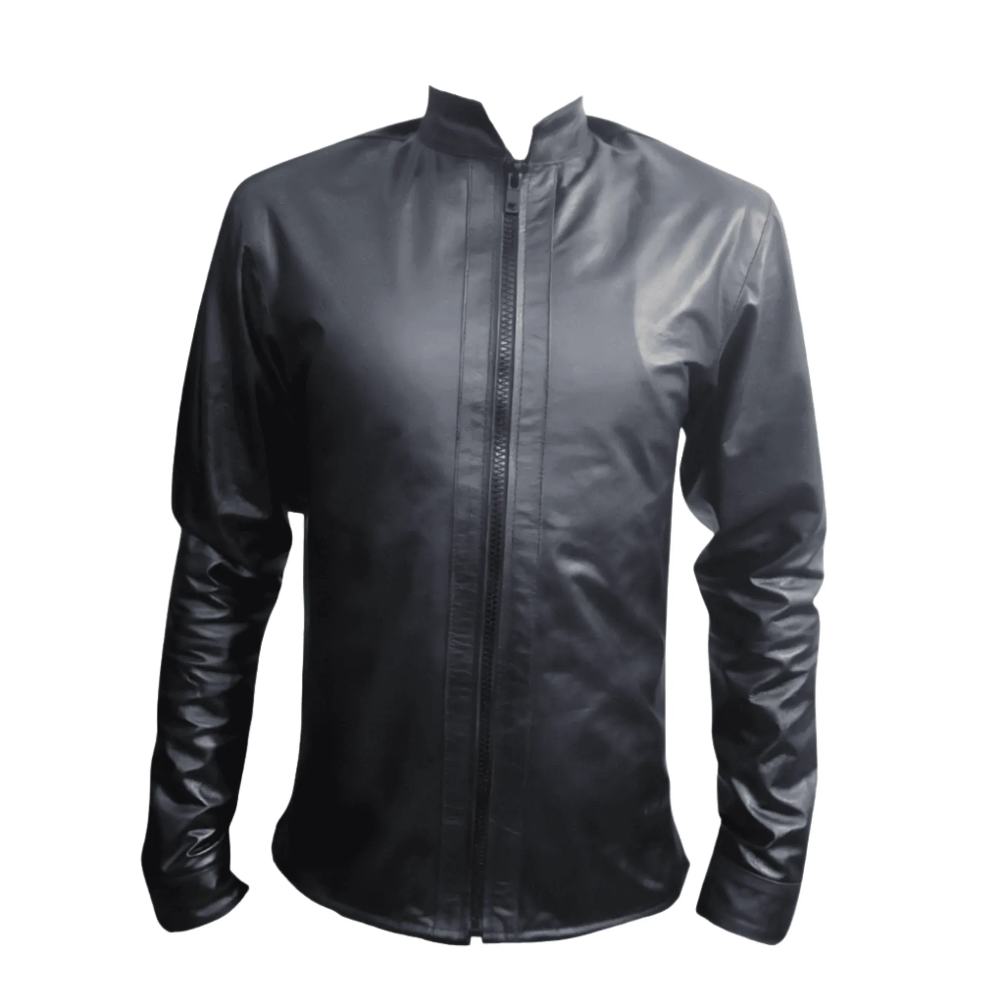 Black Long Sleeve Leather Shirt