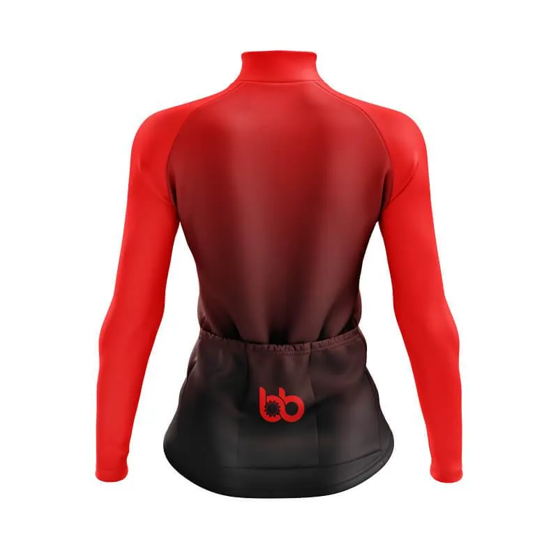 Black to Red Aero Longsleeve Jersey [CLEARANCE]