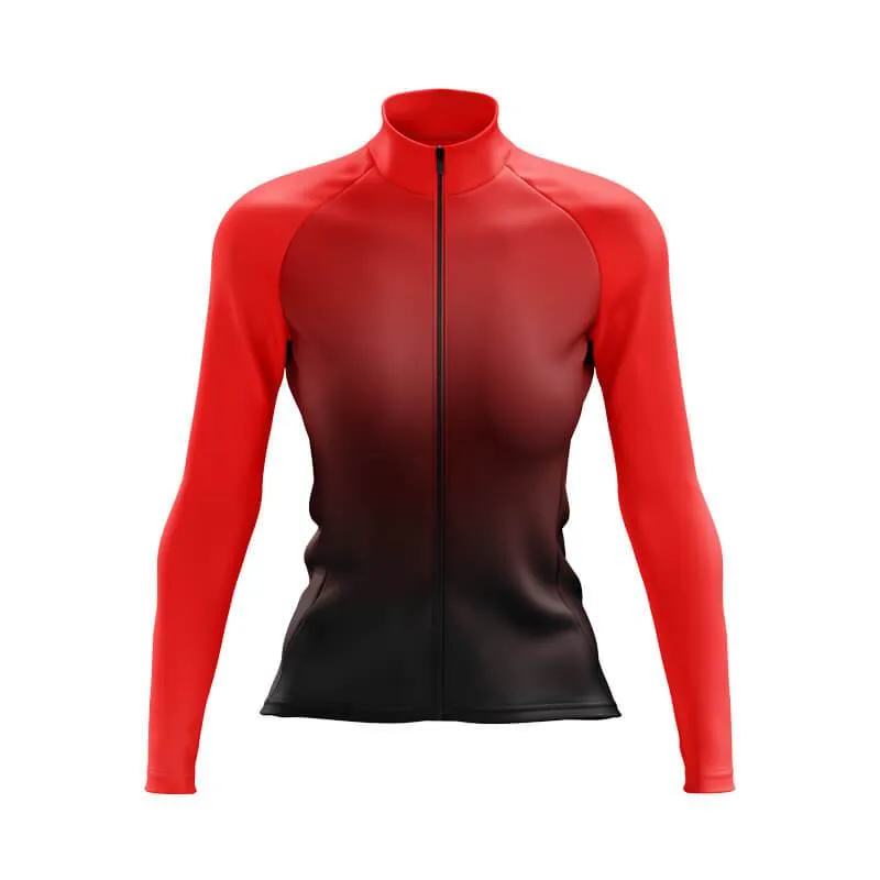 Black to Red Aero Longsleeve Jersey [CLEARANCE]