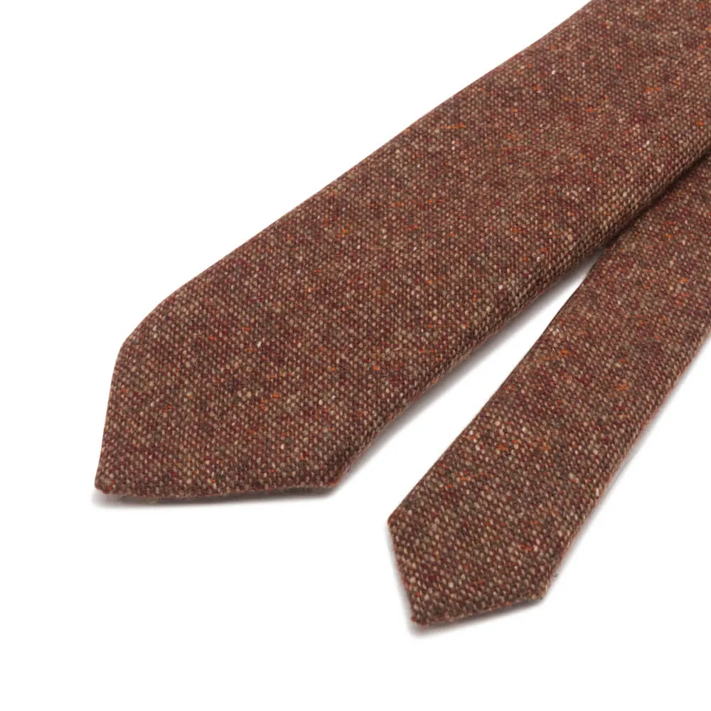 Brown Burgundy Melange Cashmere Tie