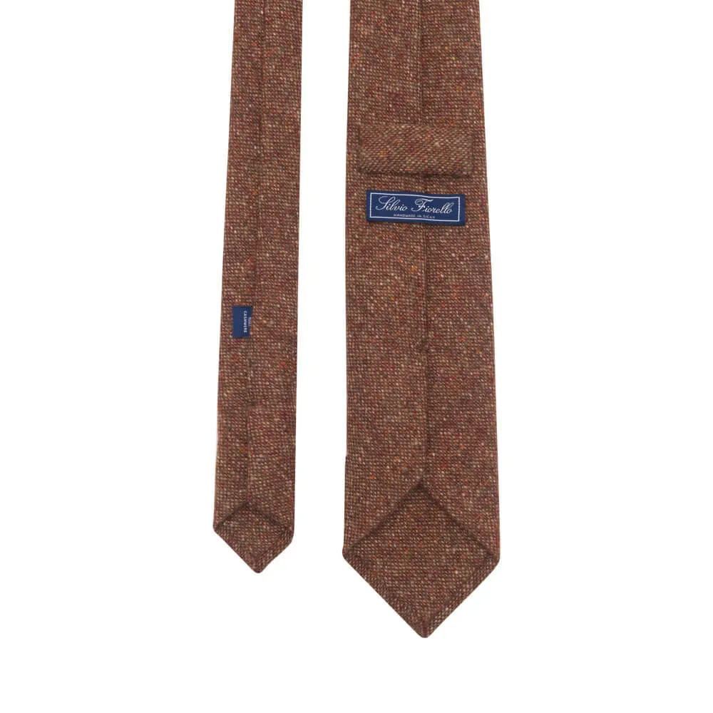 Brown Burgundy Melange Cashmere Tie