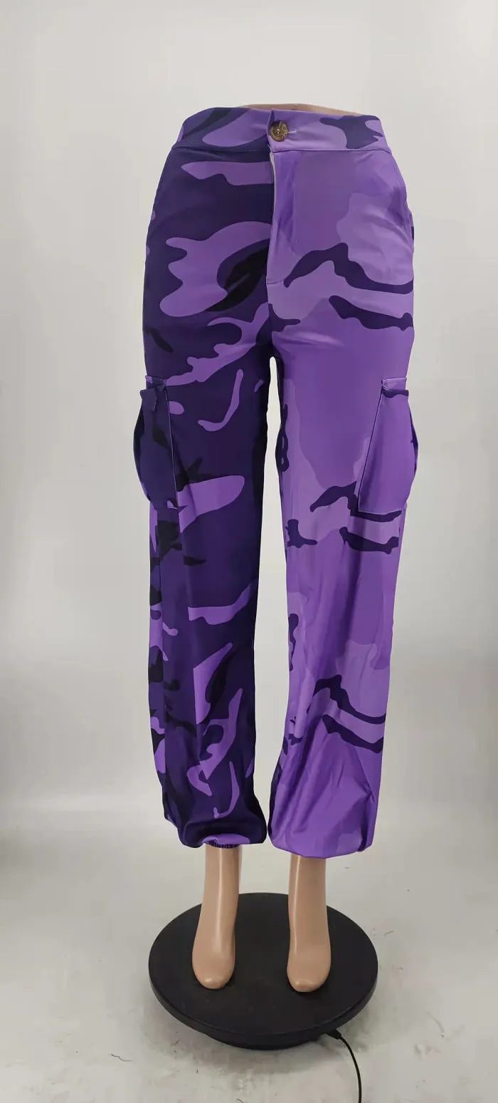 Contrast Camo Pants