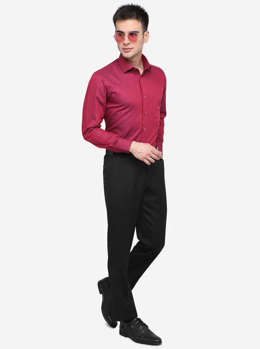 Cranberry Dobby Slim Fit Formal Shirt | Metal