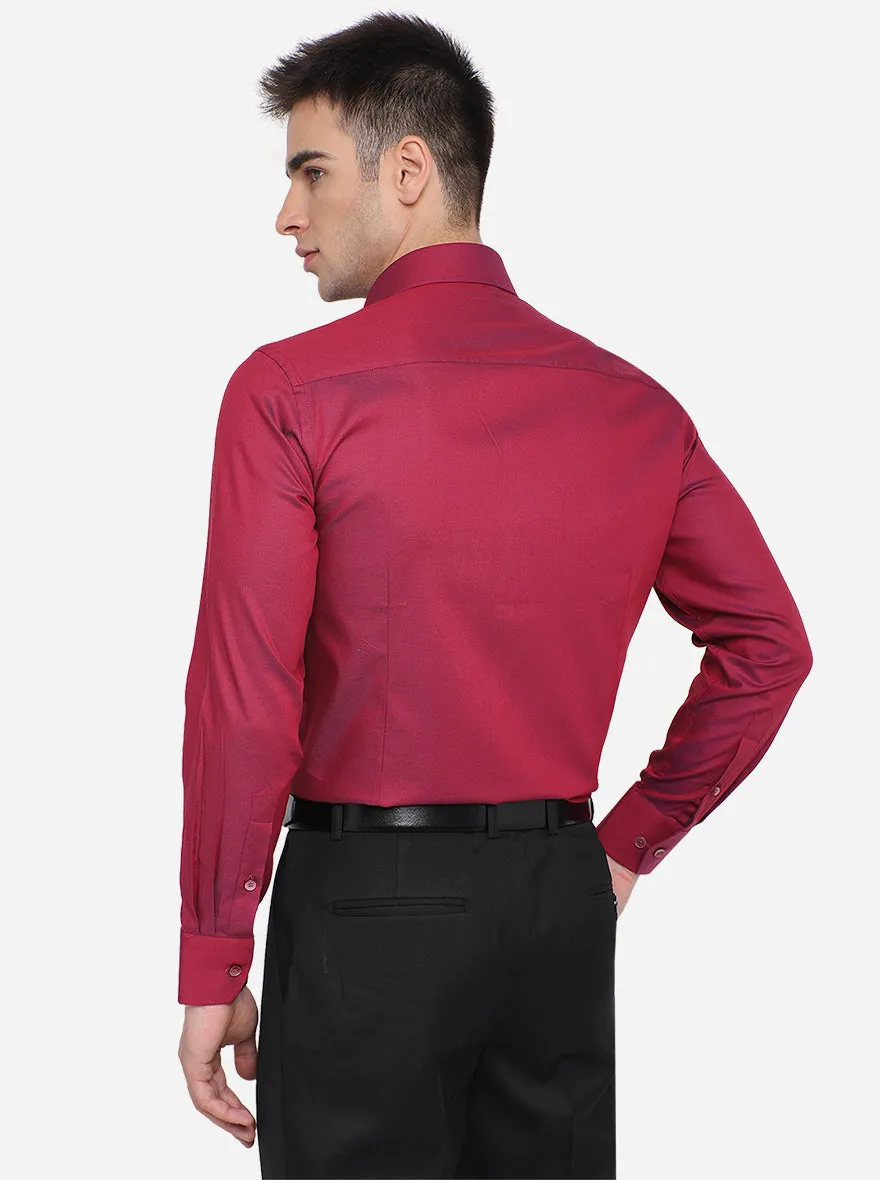 Cranberry Dobby Slim Fit Formal Shirt | Metal