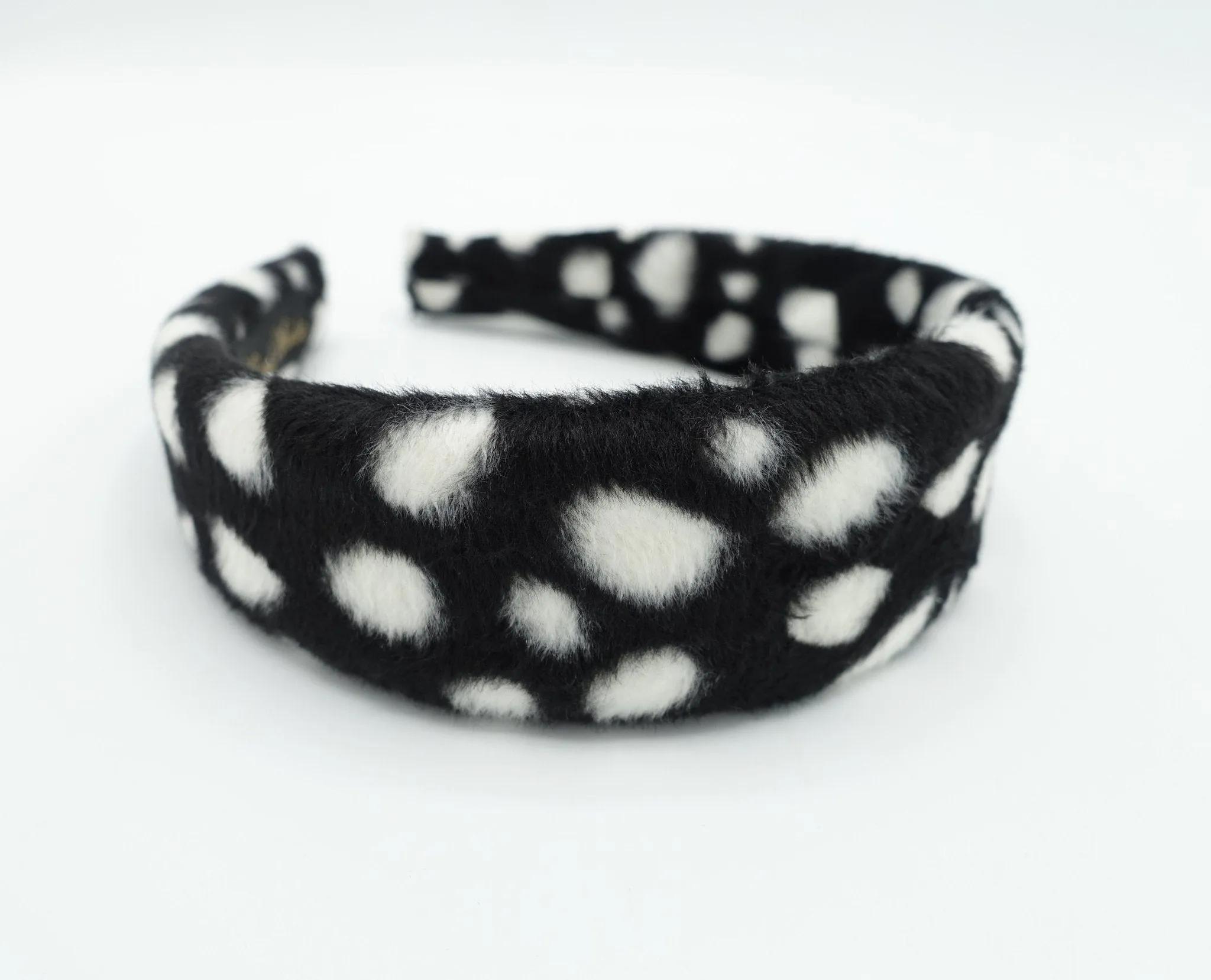 dalmatian fabric fur headband padded hairband cute Fall Winter hair accessory for women