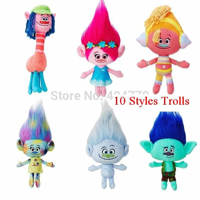 Dream works Movie Trolls Plush Toy Doll Cooper Poppy DJ Suki Harper Guy Diamond Branch Stuffed Dolls The Good Luck Trolls Gifts