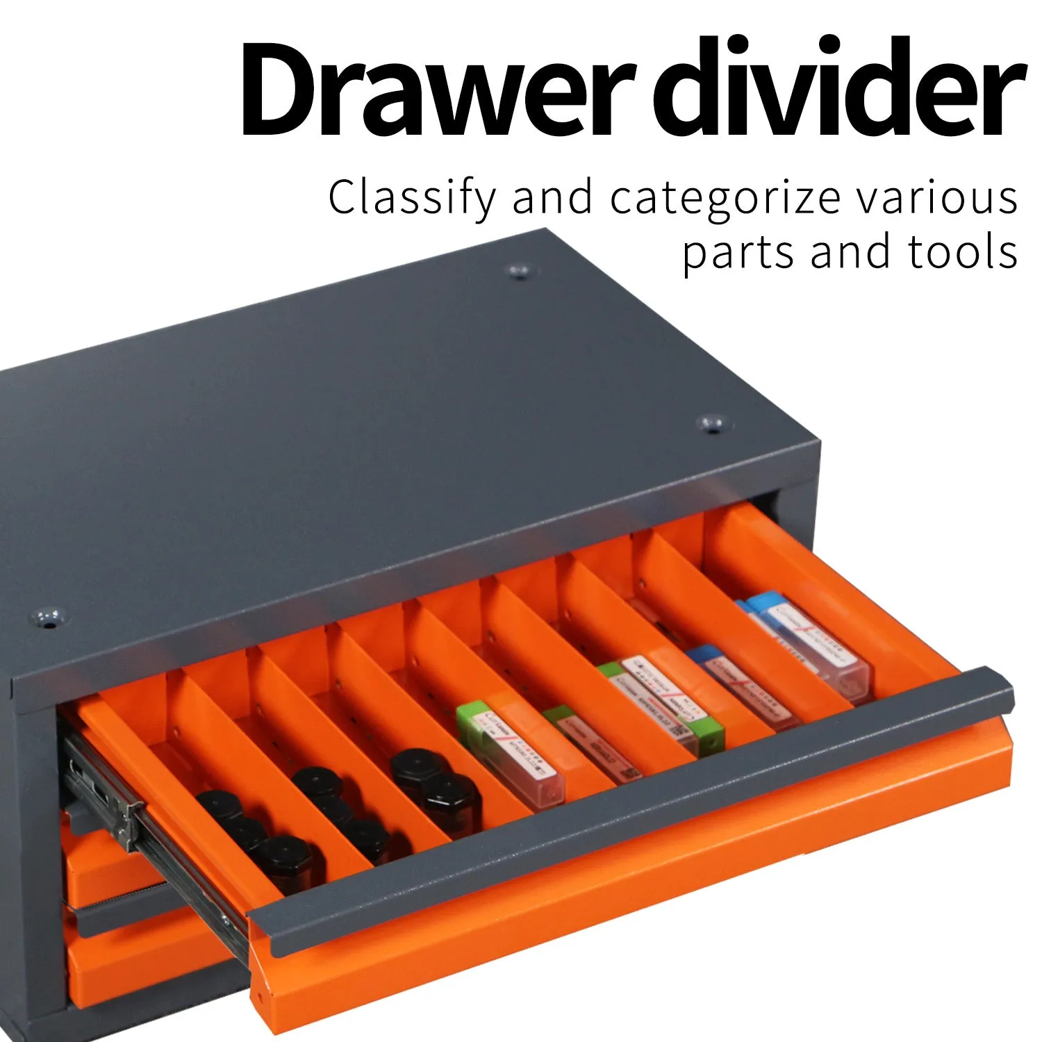 Drill Storage Case, HSS Bits Storage Case for Aluminum, Copper, Soft Alloy Steel, Wood, Storage Size from 1/16" to 1/2"Thread mill storage box