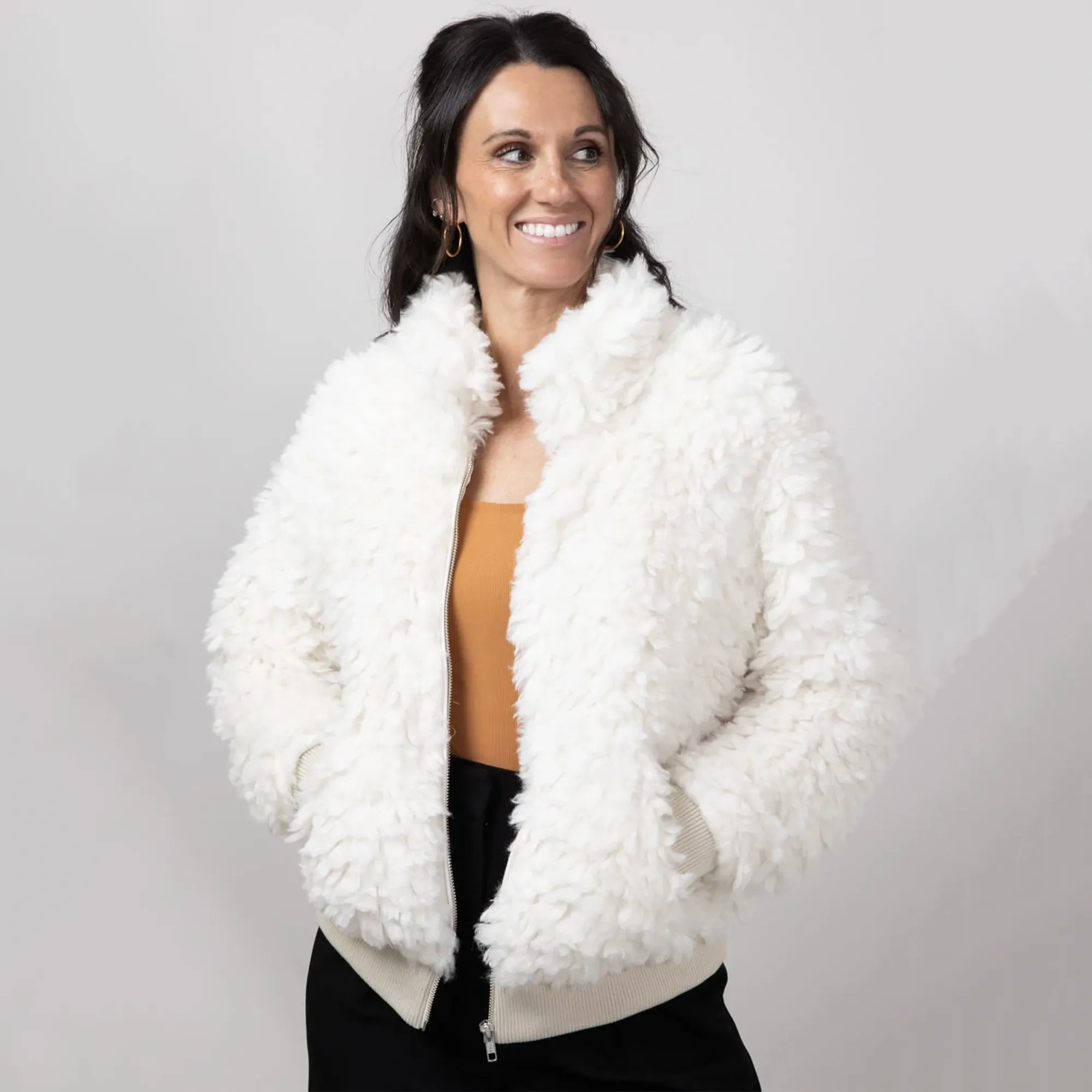 Elan Zip Up Fuzzy Sherpa Jacket