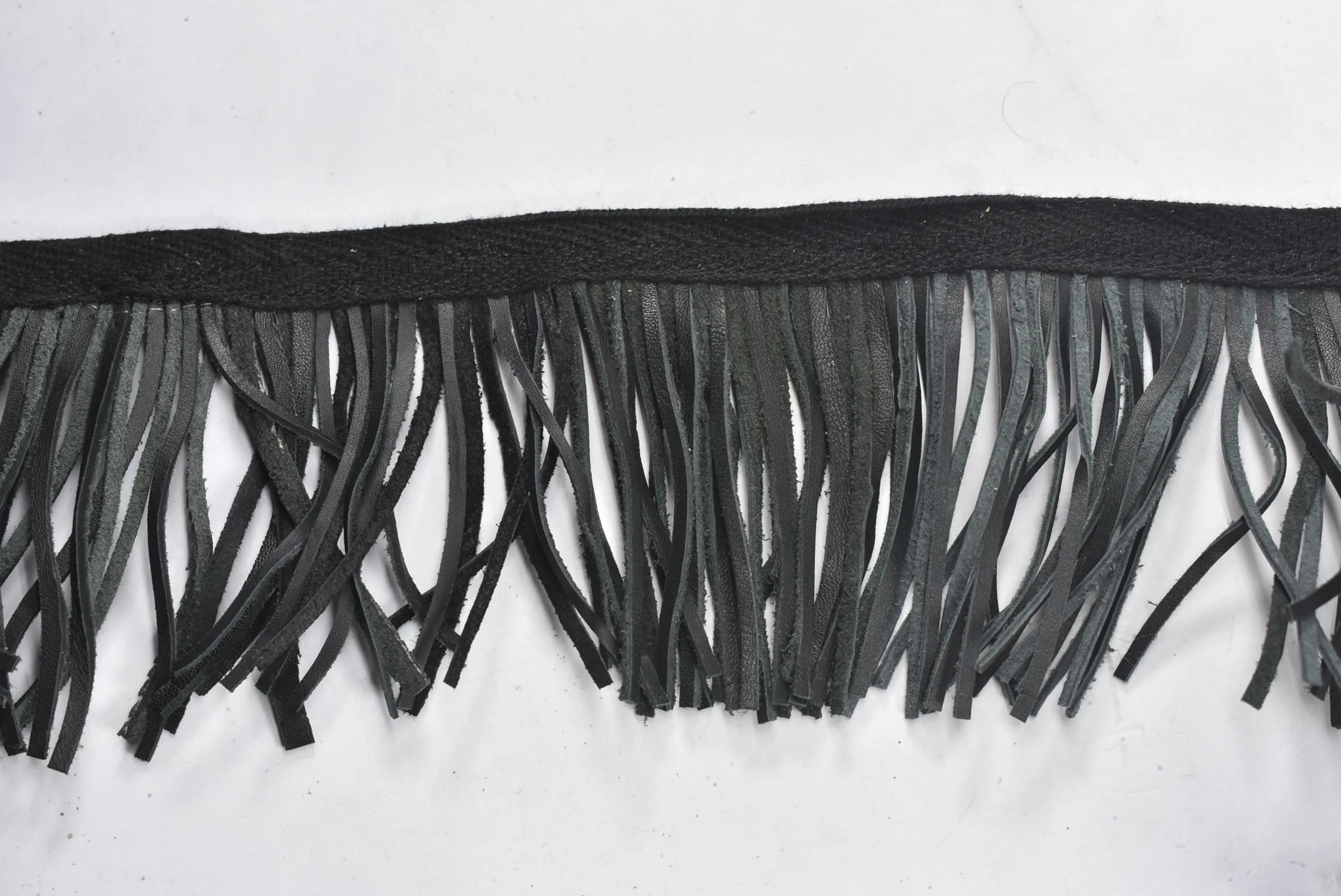 Faux Leather Fringe Trim | Black Leather Fringe Trim | Ultra Suede Leather Fringe Trim | 3.5 Inches Faux Leather Fringe Trim By The Yard