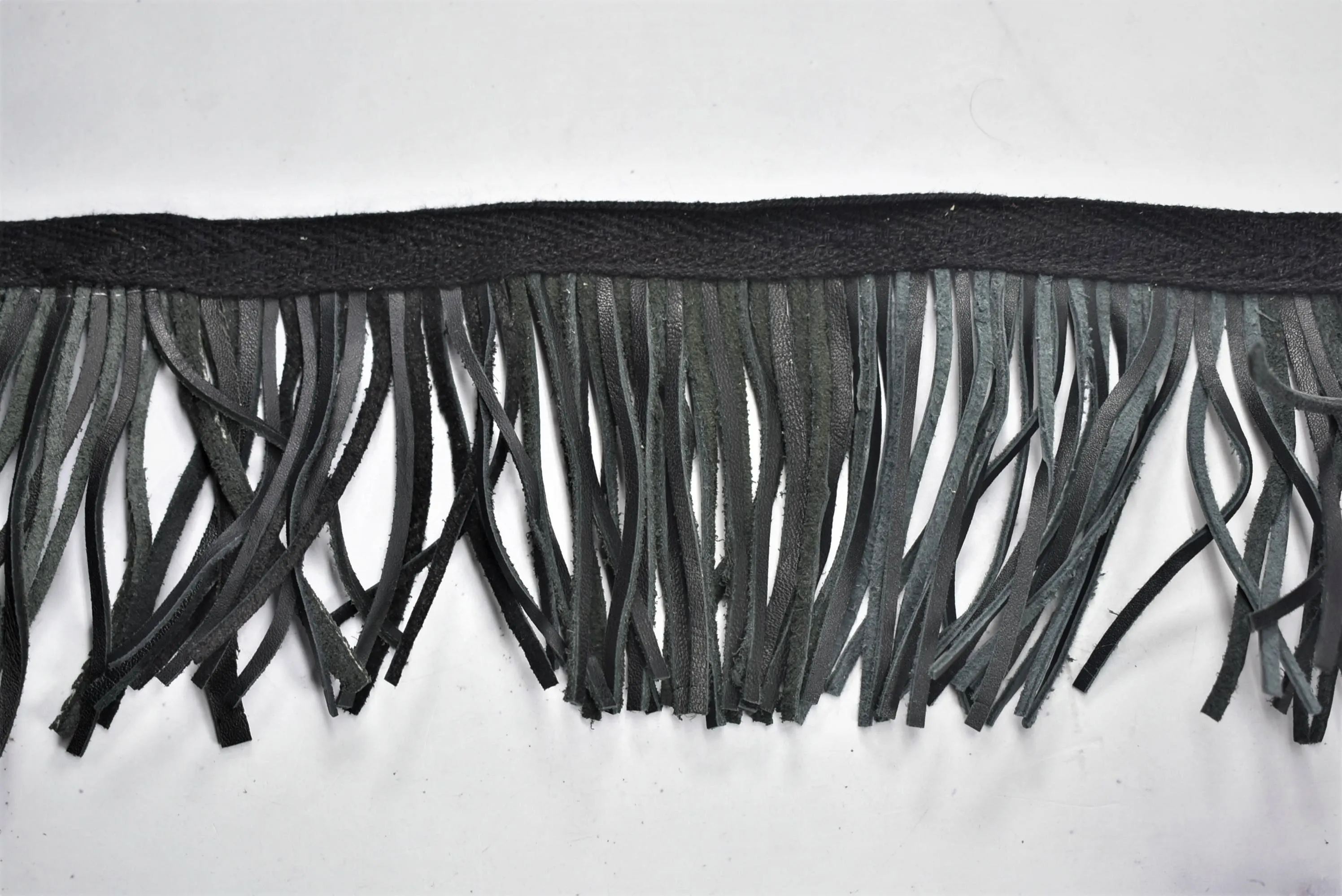 Faux Leather Fringe Trim | Black Leather Fringe Trim | Ultra Suede Leather Fringe Trim | 3.5 Inches Faux Leather Fringe Trim By The Yard