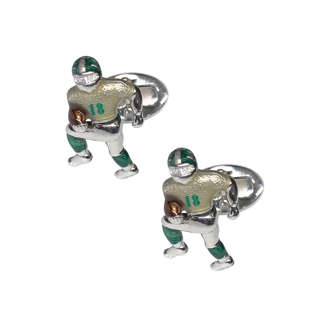 Football Moving Player Sterling Cufflinks