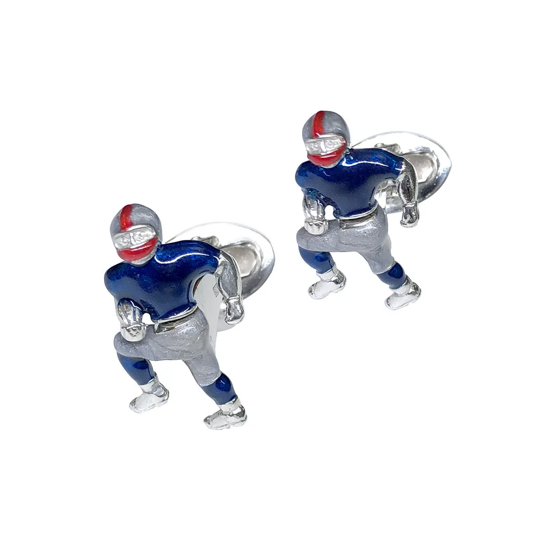 Football Moving Player Sterling Cufflinks