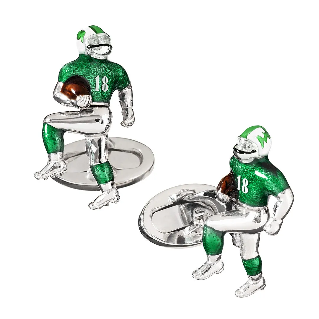 Football Moving Player Sterling Cufflinks