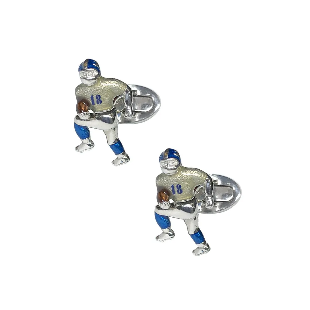 Football Moving Player Sterling Cufflinks