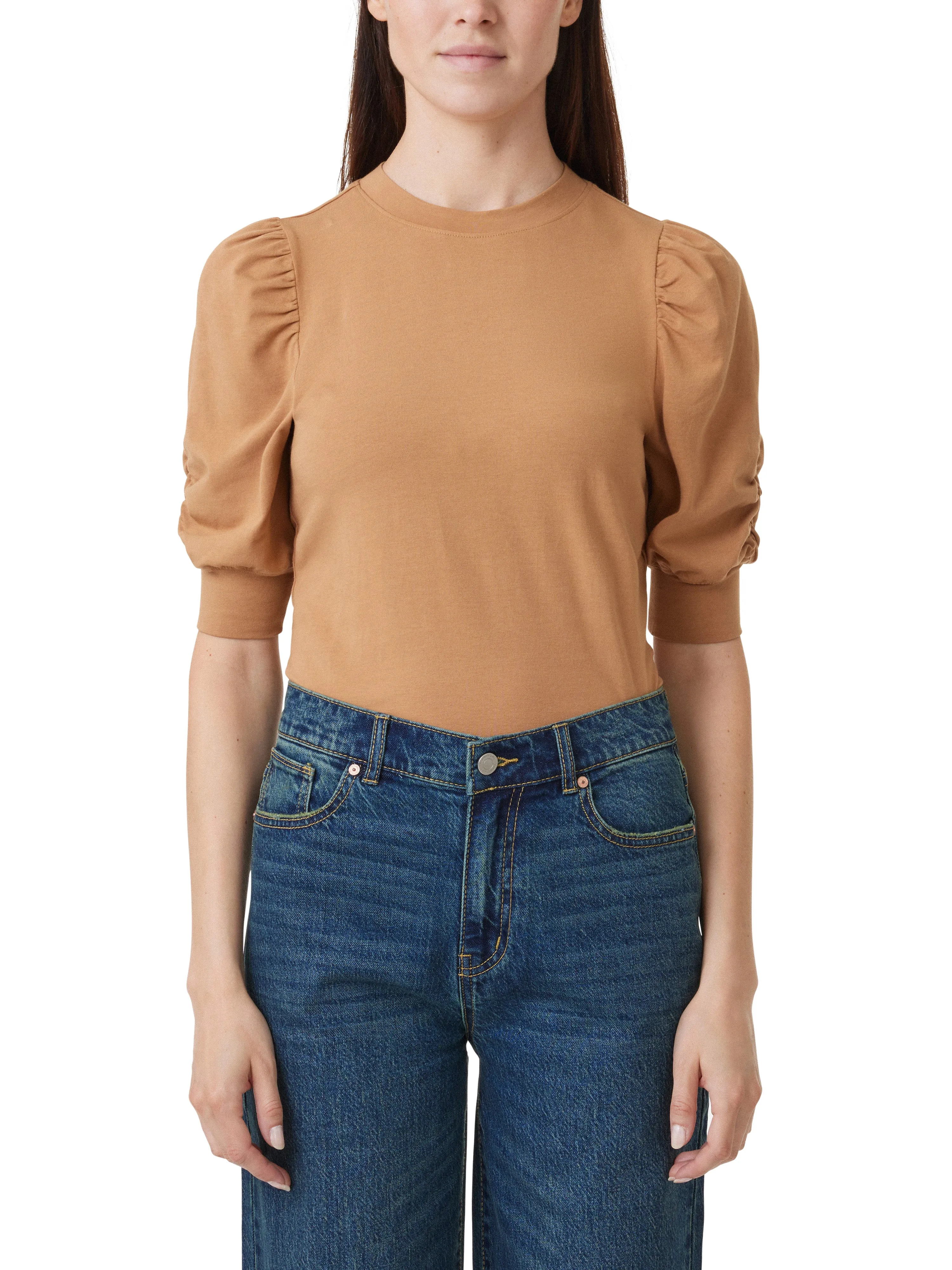 Gathered Sleeve Knit Top