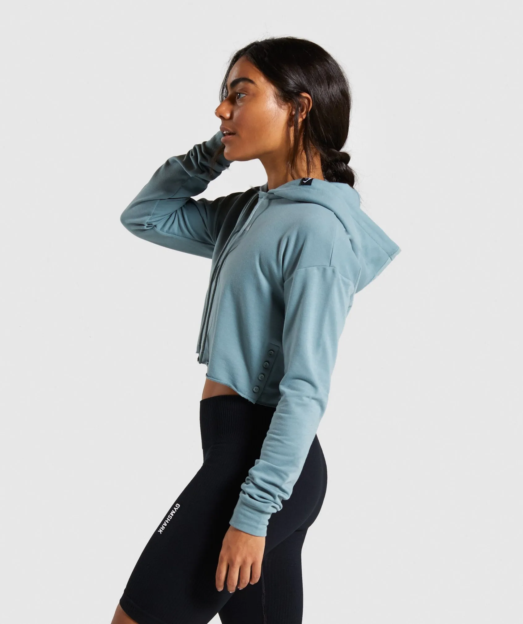 Gymshark Power Down Cropped Hoodie - Turquoise