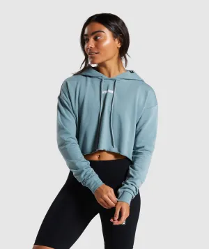 Gymshark Power Down Cropped Hoodie - Turquoise