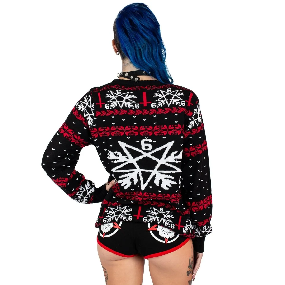 Hail Santa Satan Knit Christmas Sweater