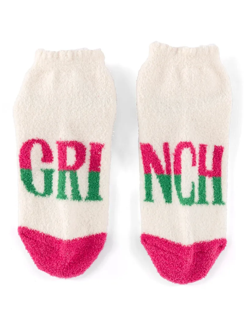 Holiday Cozy Pom Pom Socks - Grinch