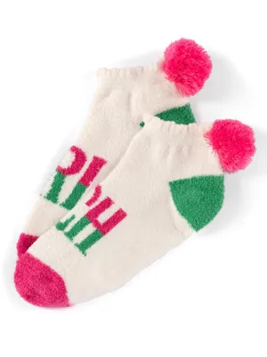 Holiday Cozy Pom Pom Socks - Grinch