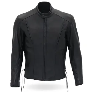 Hot Leathers JKM5002 Men's USA Made Vented Premium Leather Motorcycle Biker Jacket with Side Lace