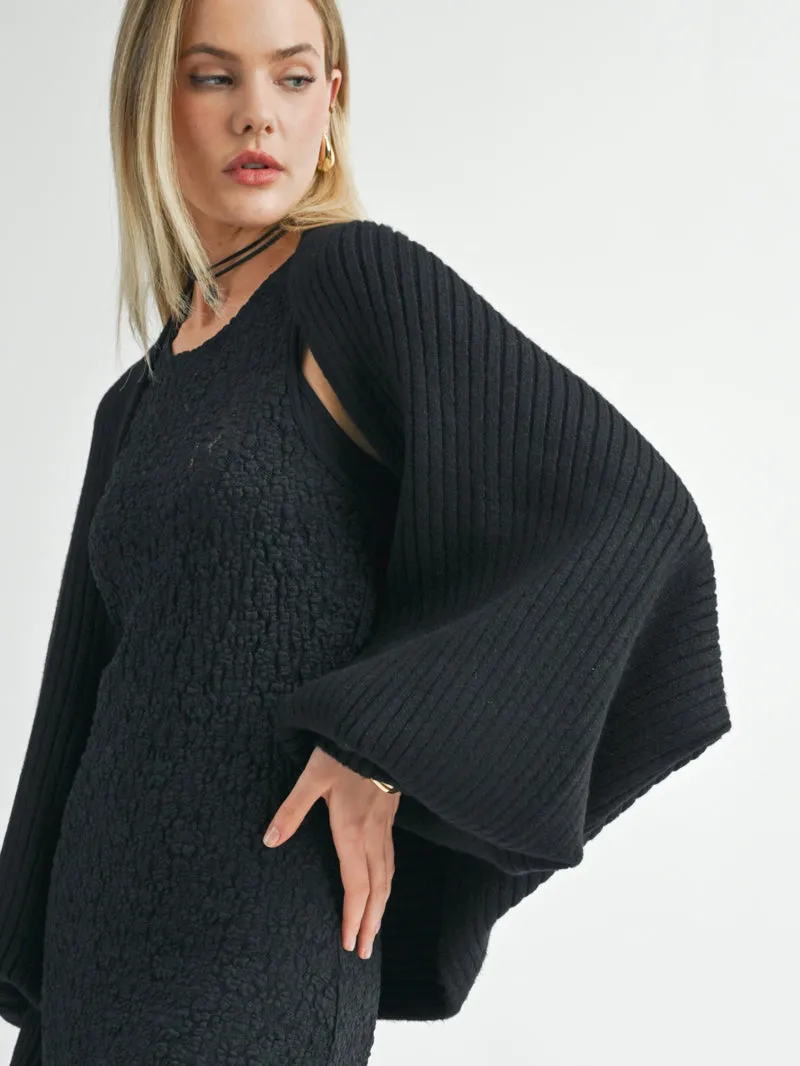 Isadora Sweater Bolero Shrug - Black