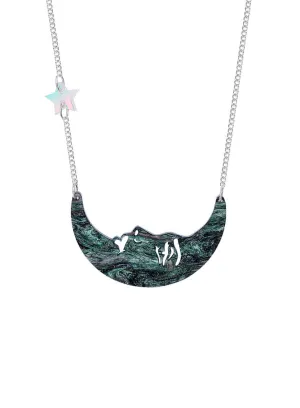 La Luna Moon Small Necklace - Galaxy Swirl