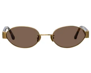 LINDA FARROW SADIE OVAL SUNGLASSES