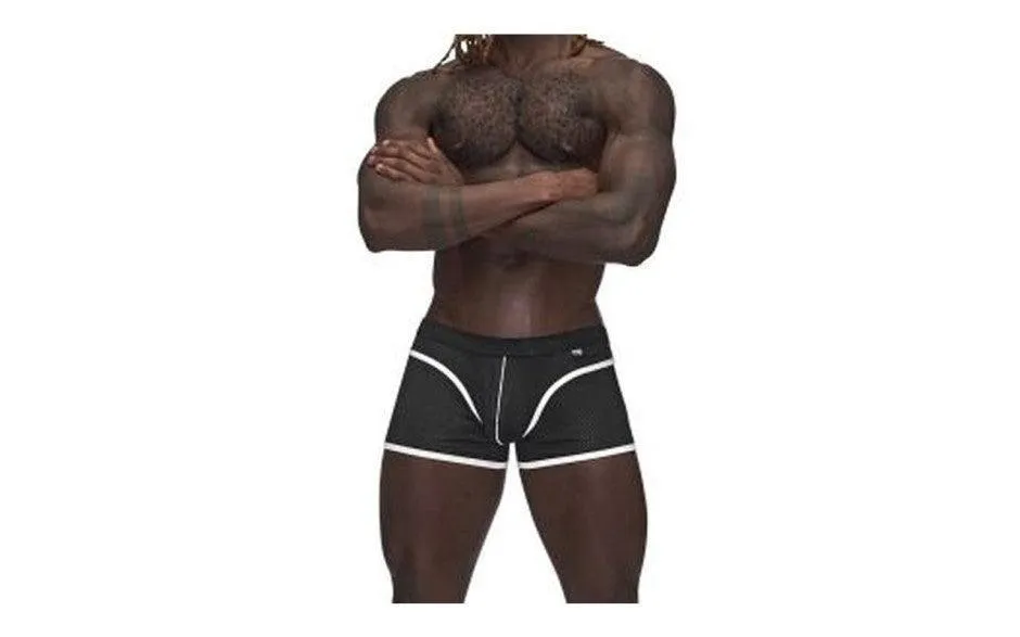 Male Power Sport Mesh Mini Short Black