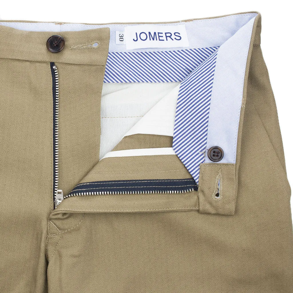 Menahan (Slim) - Dark Khaki Herringbone Chino