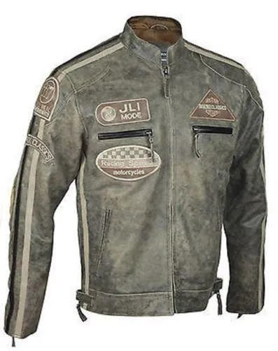 Men's Vintage Desert Biker Leather Jacket