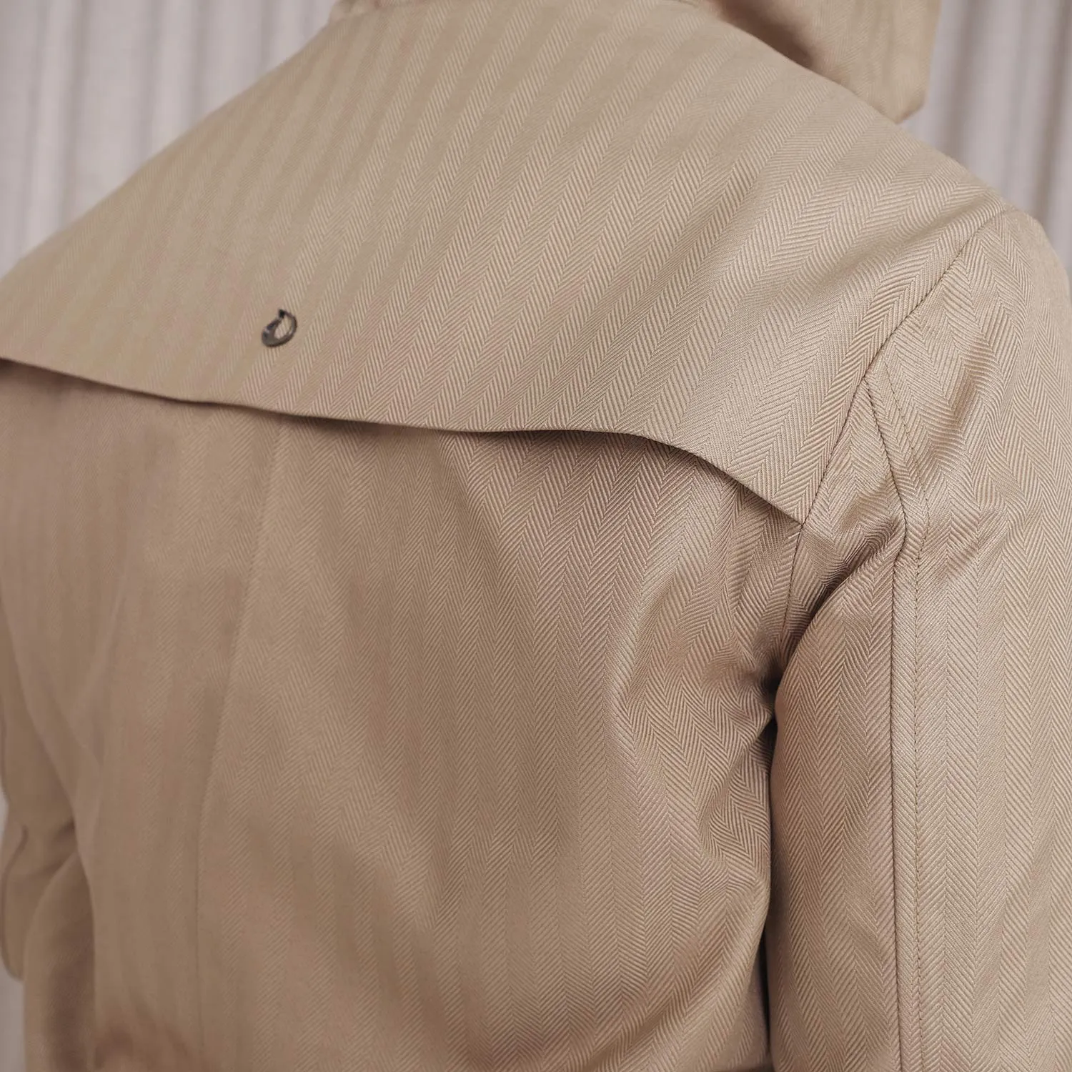 Men's Waterproof Rain Parka 2.0 - Beige Herringbone