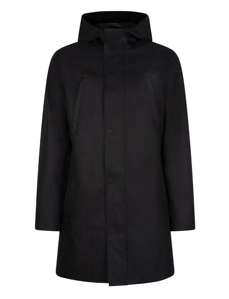 Men's Waterproof Rain Parka 2.0 - Black Herringbone