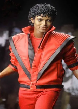 Michael Jackson Thriller Mens Real Red Leather Jacket