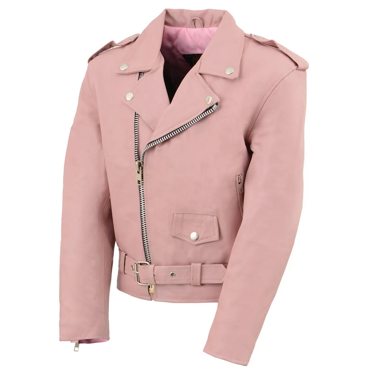 Milwaukee Leather SH2010 Girls Toddler Classic Style Pink Leather Motorcycle Jacket