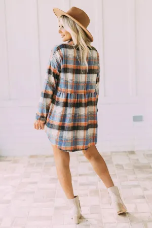 Multicolor Plaid Button Down Ruffled Shirt Jacket