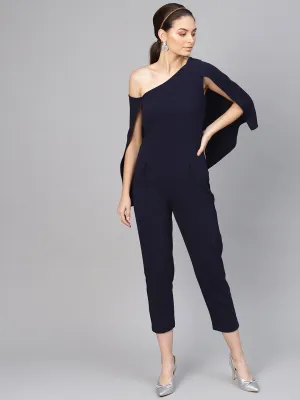 Navy Cape Jumpsuit