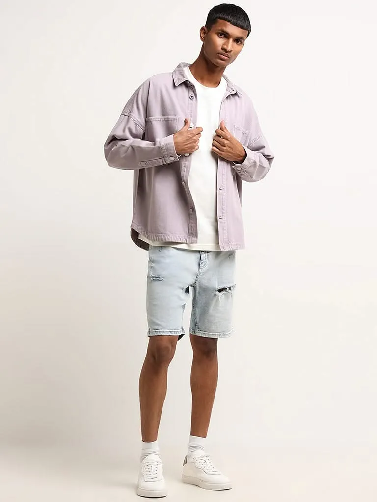 Nuon Lilac Relaxed Fit Denim Jacket