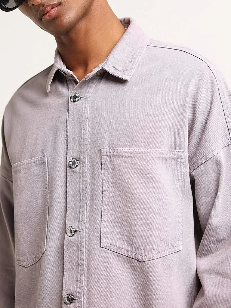 Nuon Lilac Relaxed Fit Denim Jacket