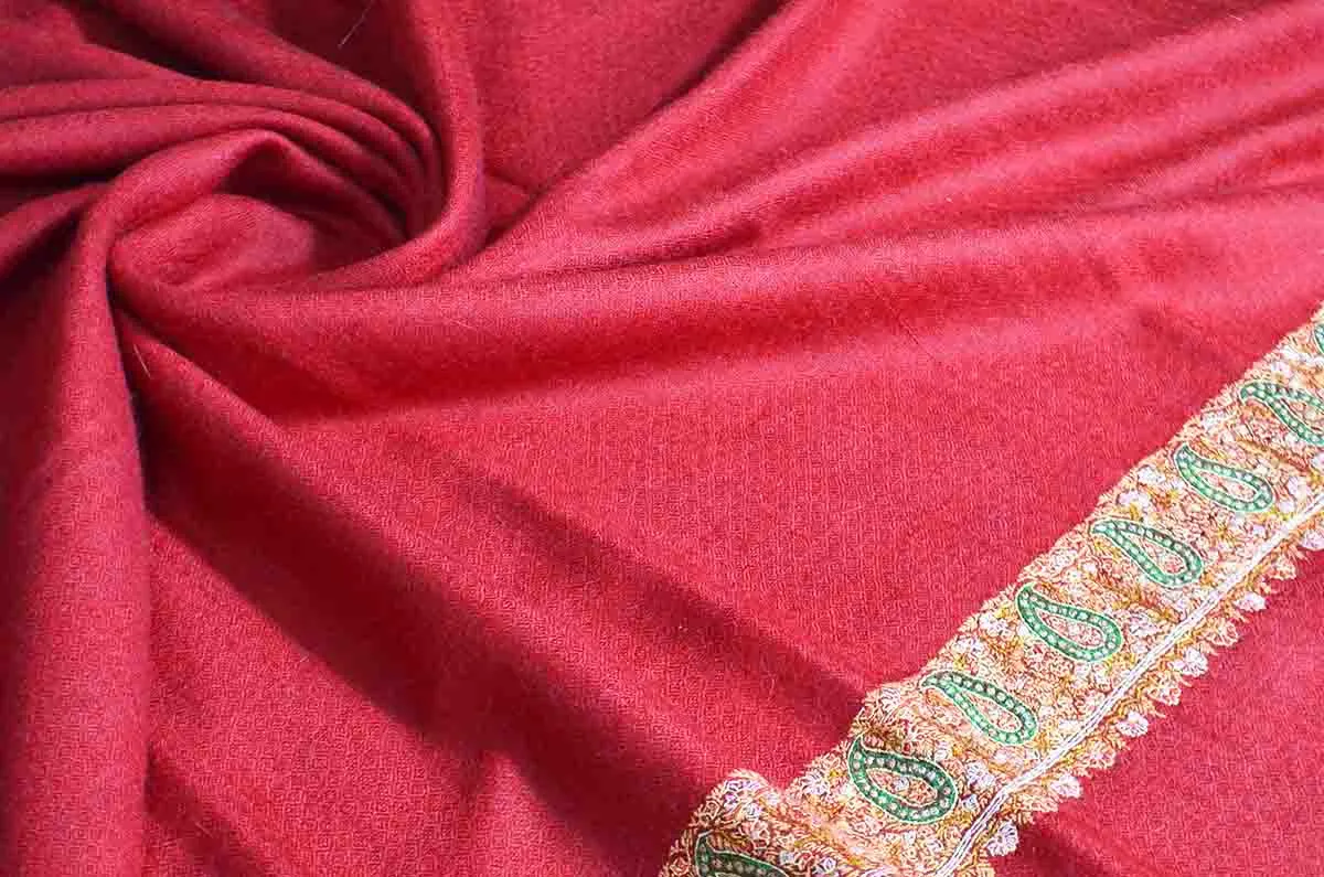 red sozni shawl - 4981