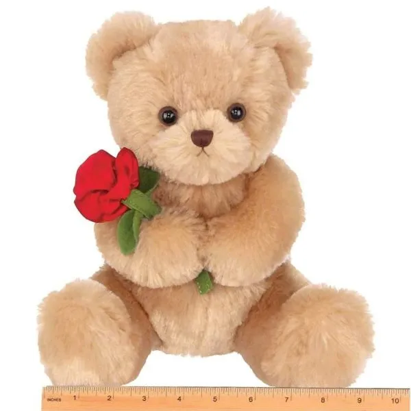 Remington Plush Stuffed Teddy Bear with Rose