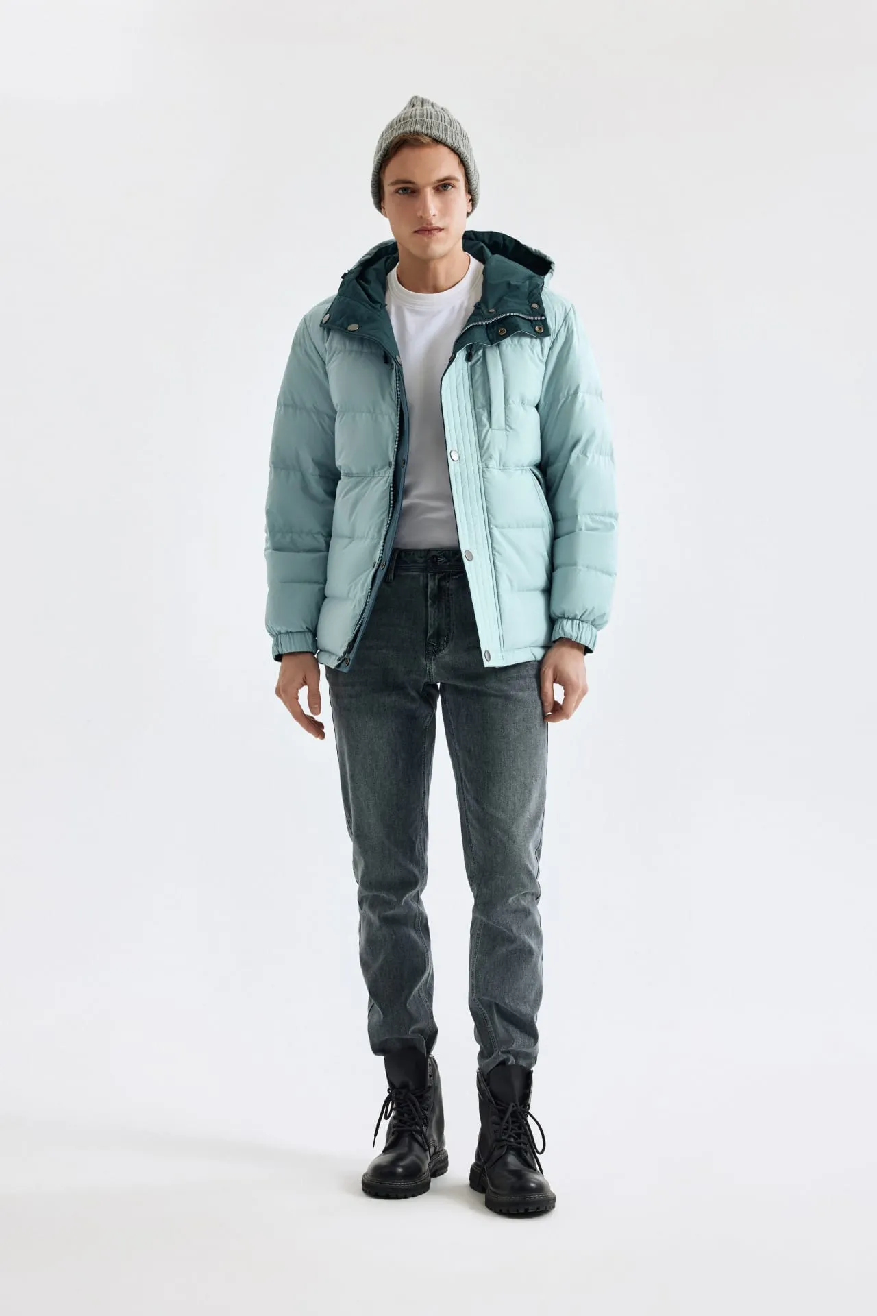 Reversible Teflon Mid Down Jacket